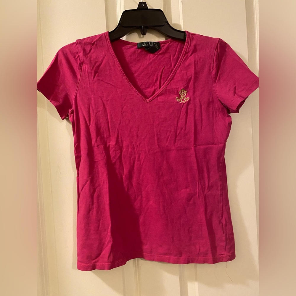 Ralph Lauren Pink V-Neck Women's Top